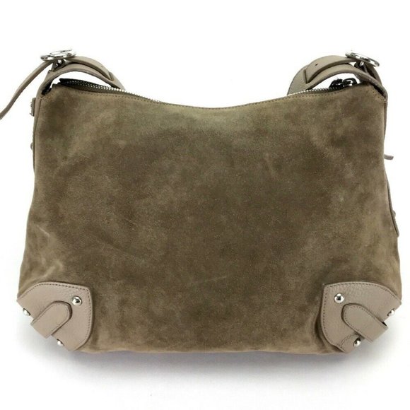 Furla Handbags - FURLA Semi Shoulder Bag Brown Suede x Leather